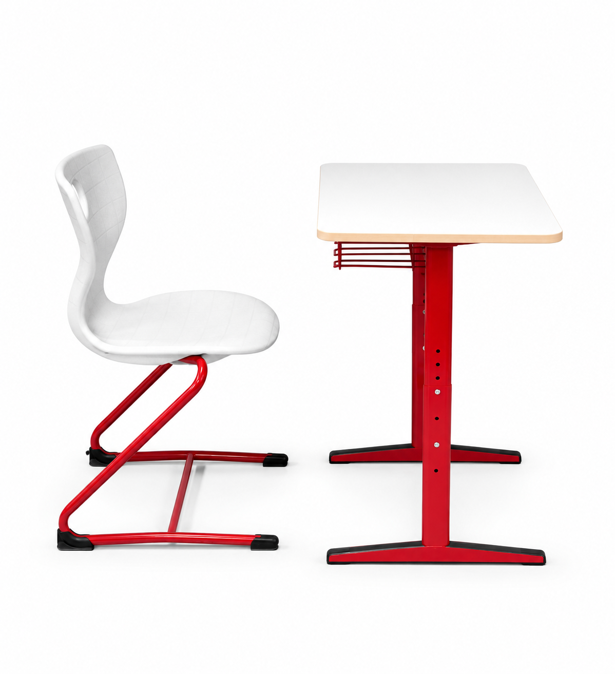 HZ-CD-955 Red-frame classroom desk & chair — view 5